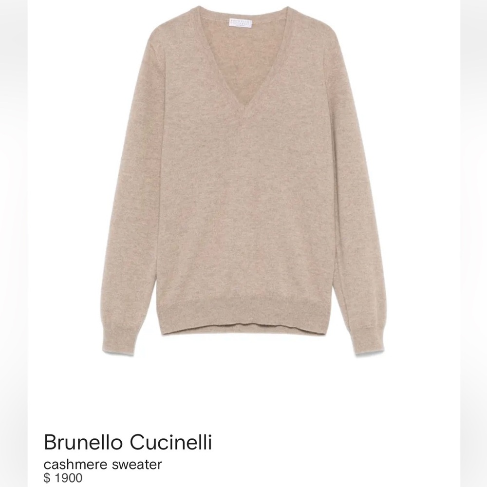 Brunello Cucinelli Cashmere V-Neck Sweater – Men’s Large – Made in Italy